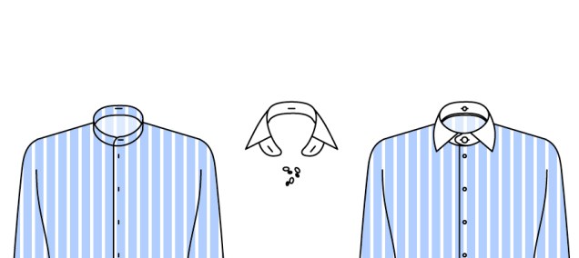 Col détaché et chemise col tunique