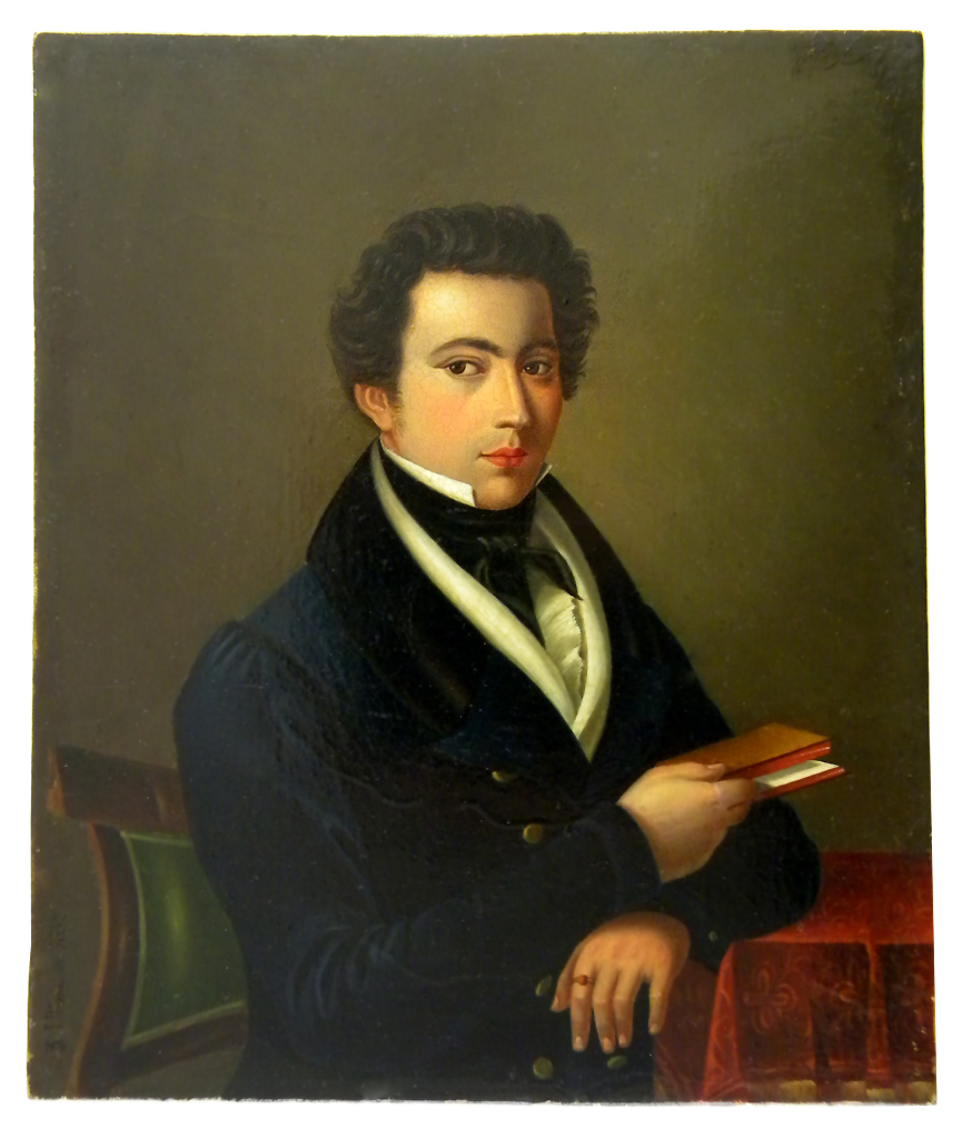 stiff collar Portrait d'un jeune aristocrate par Ullmann 1832